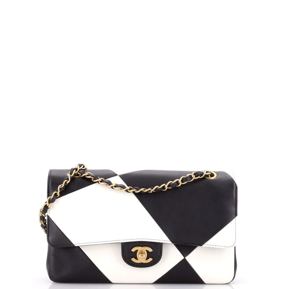 Chanel Medium Classic Double Flap Bag Geometric Patchwork Lambskin